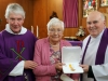 ILIM 2-12-18 Benemerenti Medal presentation at the Holy Rosary Fr Des McAuliffe and Fr Tom Ryan presents Maud Ryan with her  Benemerenti Medal  at the Holy Rosary ChurchPicture brendan Gleeson